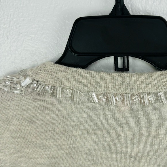 Rebecca Taylor Y2K Cashmere Bejeweled Baby Doll Pelum Grey Single Hook Cardigan - Picture 7 of 8